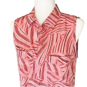 Barbiecore Women’s Pink Sleeveless Collared Blouse